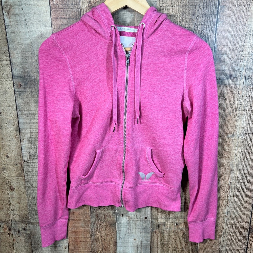 Victoria's Secret Pink Heathered Supermodel Essentials Wing Logo Hoodie Small
